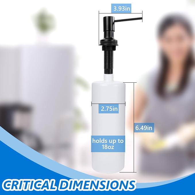 Soap Dispenser for Kitchen Sink Built in Sink Soap Dispenser, Countertop Soap - Image 6