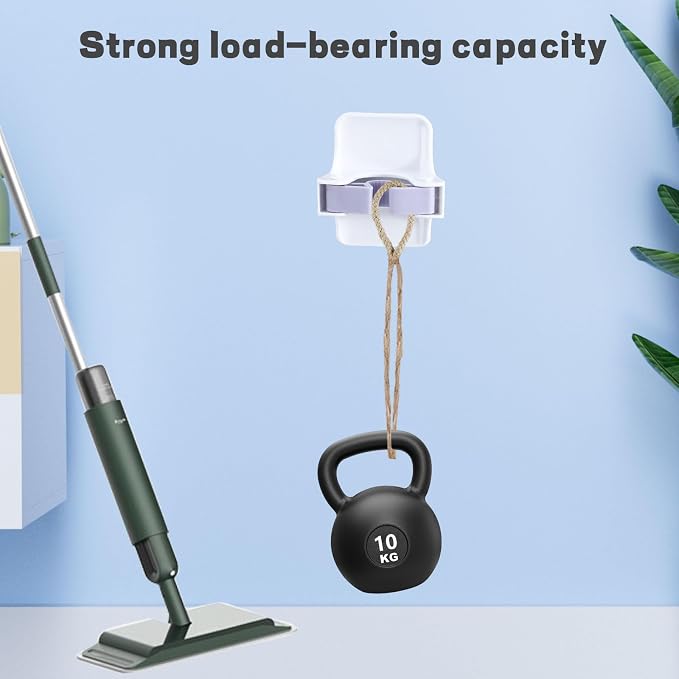 4 Pack Mop and Broom Holder Wall Mount, Self Adhesive Broom Hanger, Mop Gripper - Image 4