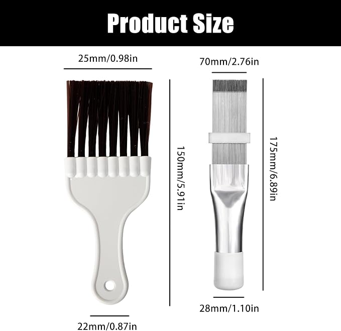 2Pcs Air Conditioner Fin CombsCondenser, Refrigerator Coil Cleaning Brush - Image 2