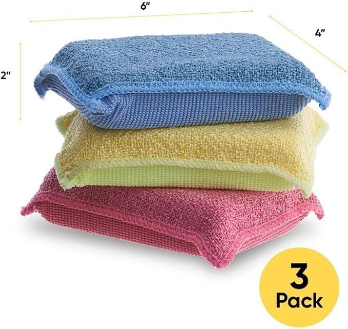 Miracle Microfiber Sponges for Kitchen, Kosher Non-Scratch Sponge Scrubber - Image 2