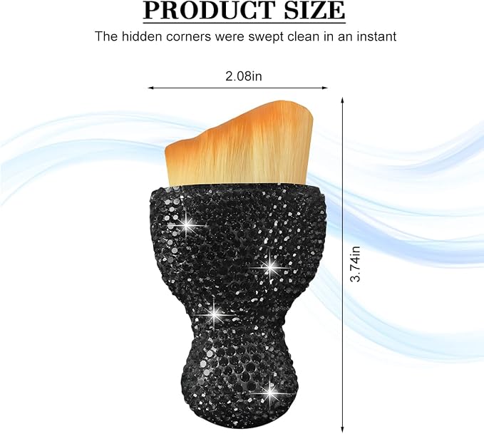 Bling Car Detailing Brush, Crystal Rhinestone Non-Scratch Vehicle Cleaning Dust - Image 2