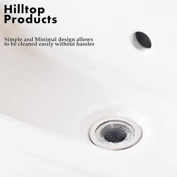 6 Pack - 2.125" Top / 1" Basket- Mesh Sink Drain Strainer Hair Catcher - Image 6