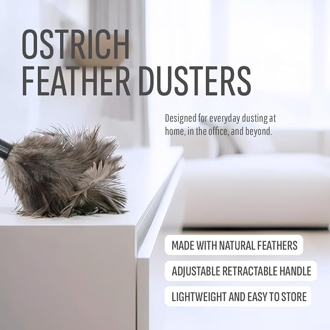 Retractable Feather Duster 8-14 in Adjustable - Image 2