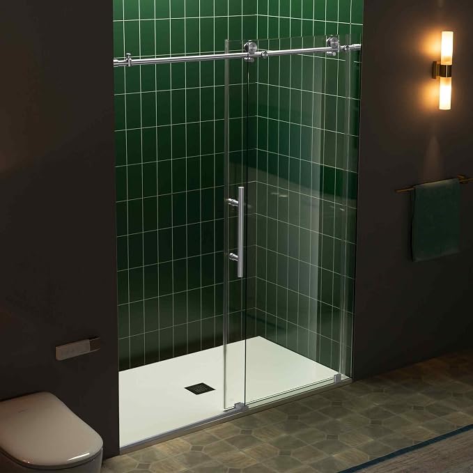 Woodbridge 56-60" W x 80" H Frameless Single Sliding Shower Door - Image 12