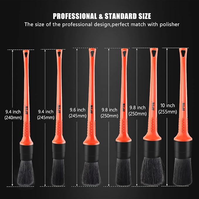 Car Detailing Brush Kit, Engine Bays, Dashboard & Wheels -BRFCD15 - Image 2