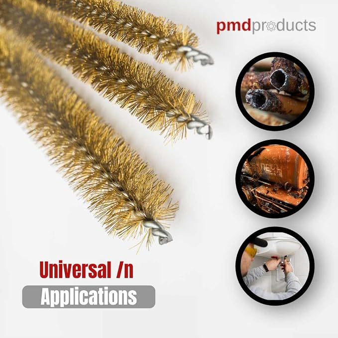 PMD Products 10-Piece Tube Cleaning Brush Kit | Brass Wire Bore Brushes & - Image 5