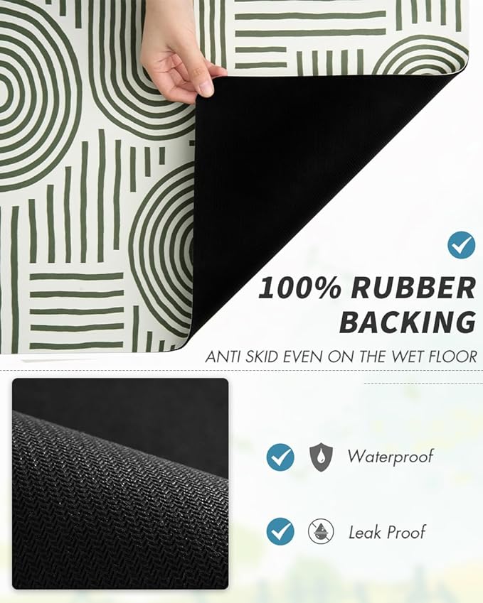 AMOAMI Coffee Mat Hide Stain Rubber Backed Absorbent Dish Drying Mat - Image 5