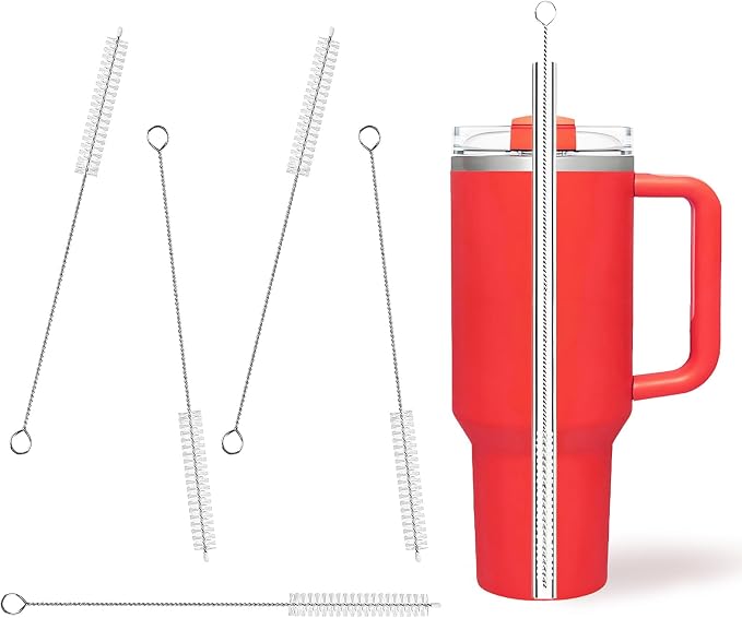 Cleaning Brushes for Reusable Drinking Straws, Long Wire Handle, Bottle and by Unknown