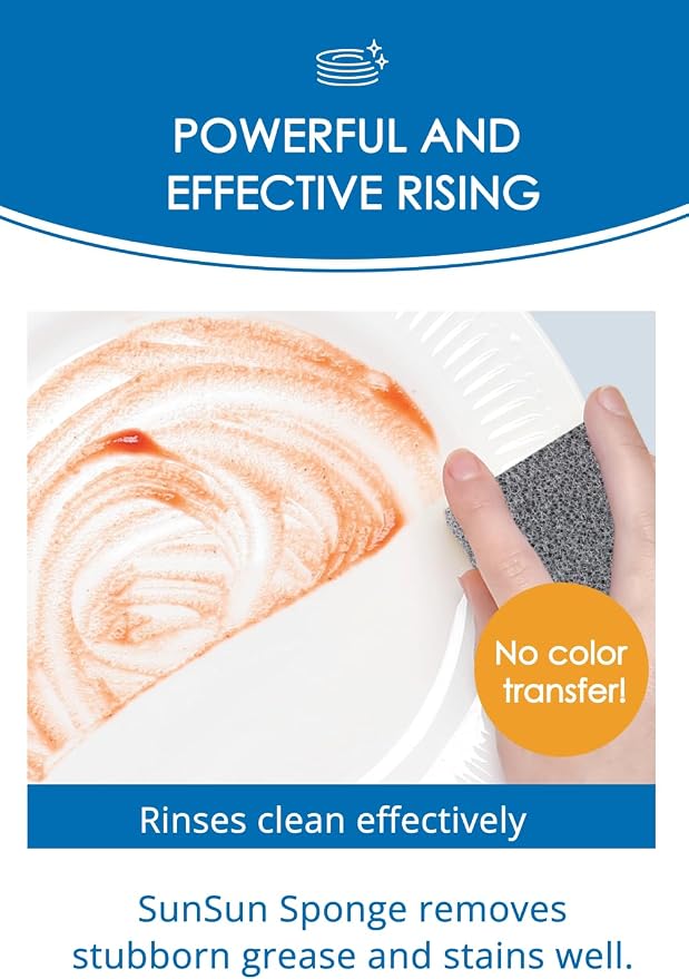 SunSun Sponge Kitchen Sponges, Made in Japan All Surface Scratch-Free Odor - Image 4