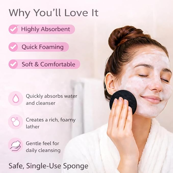 120 PCS Compressed Facial Sponges, Natural Cellulose Face Cleaning Pads - Image 5