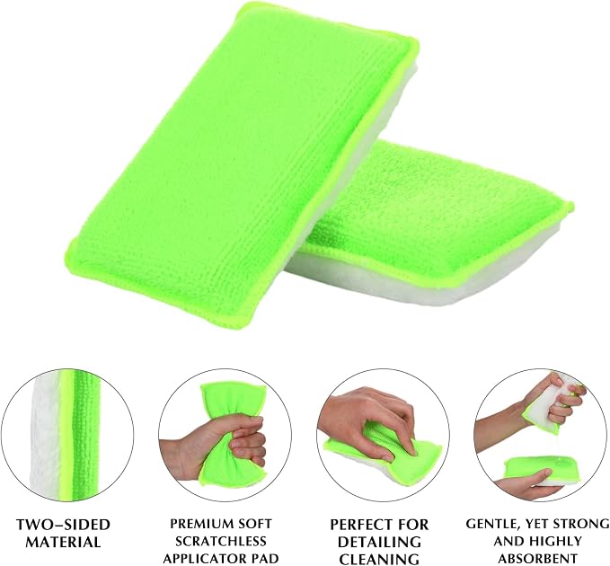 Mudder 8 Pcs Car Interior Scrubbing Sponge 5'' x 3'' Fiber Car Wax Applicator - Image 3