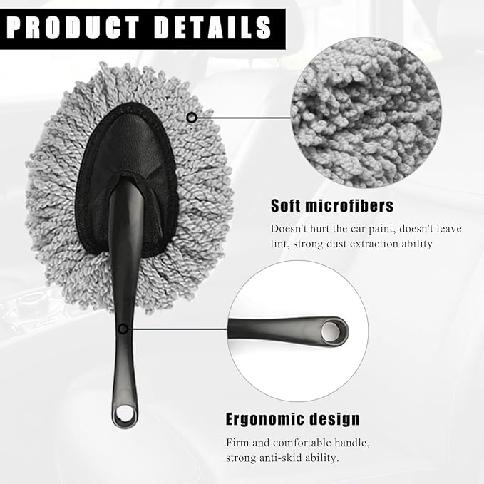 2 PCS Car Dash Duster Brush, Super Soft Microfiber Multi-Functional Car - Image 3