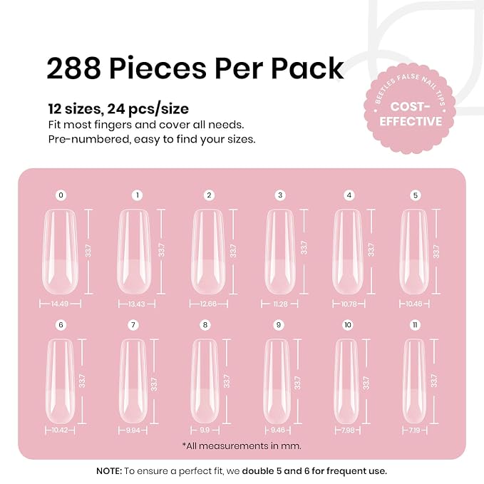 Beetles Gel Nail Tips Long Square 12 Sizes - Image 3