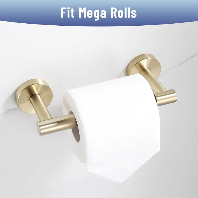 BVL Toilet Paper Holder Brushed Gold Wall Mount Stainless Steel 304 Large Mega - Image 4