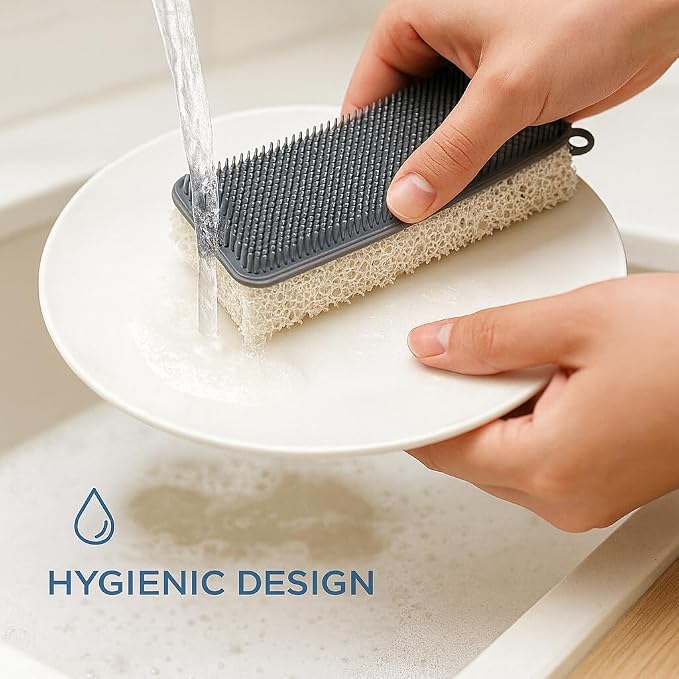 Silicone Sponge & Scrubber – 2-in-1 Non-Scratch Dishwashing - Image 3