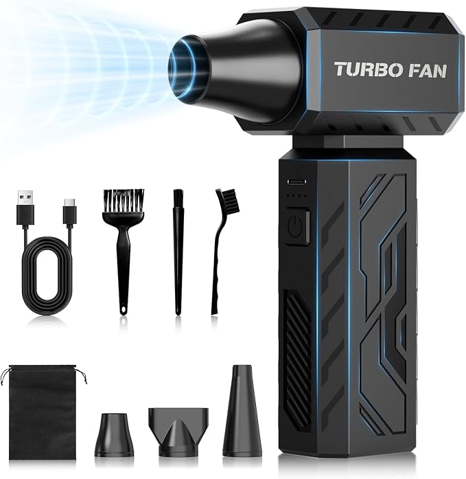 Compressed Air Duster, 390000RPM Powerful Electric Air Duster, 100-Gear by TOOLBOOX