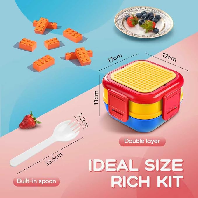 Lunch Box for Kids- Stainless Steel, Microwave Safe DIY Double Layer Leak-Proof - Image 4