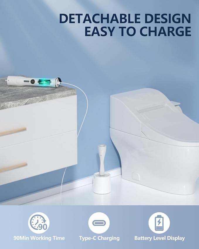 Electric Toilet Brush and Holder Set, Leebein 8 in 1 Electric Toilet Bowl - Image 5