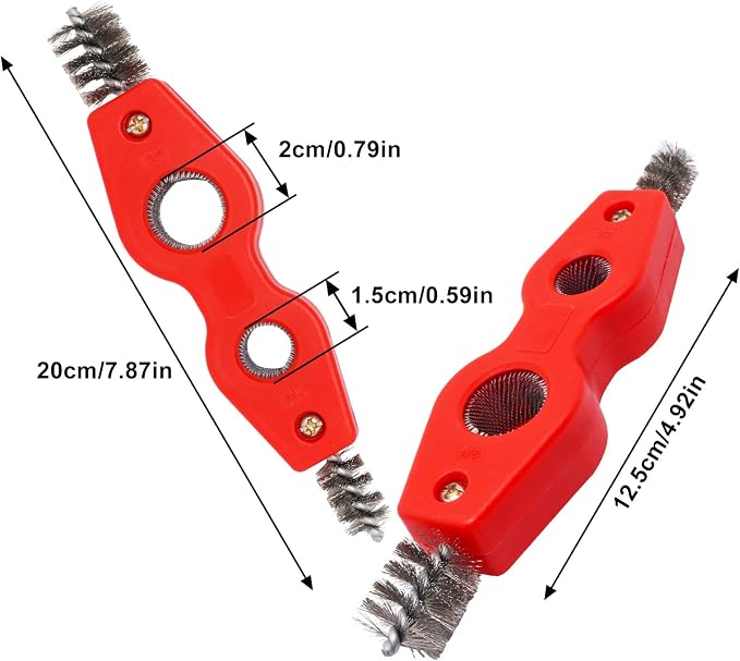 4-in-1 Copper Pipe Cleaner, 1/2 in & 3/4 in Cleaning Brush, Inner & Outer - Image 2