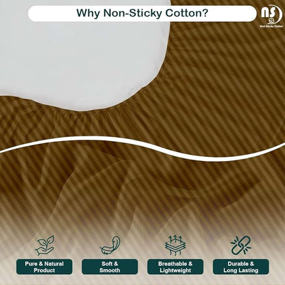 NON Sticky cotton Full Size Sleeper Sofa Sheets, 4 Piece Egyptian Cotton Bed Sheet Set for Sofa Bed, 8" Deep Pocket for Pull Out Couch Mattress, 54" x 75", Taupe Stripe, Soft & Breathable