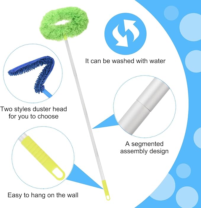 PATIKIL Ceiling Fan Cleaner Duster, 12.9" to 59", 2 in 1 Microfiber Duster - Image 4