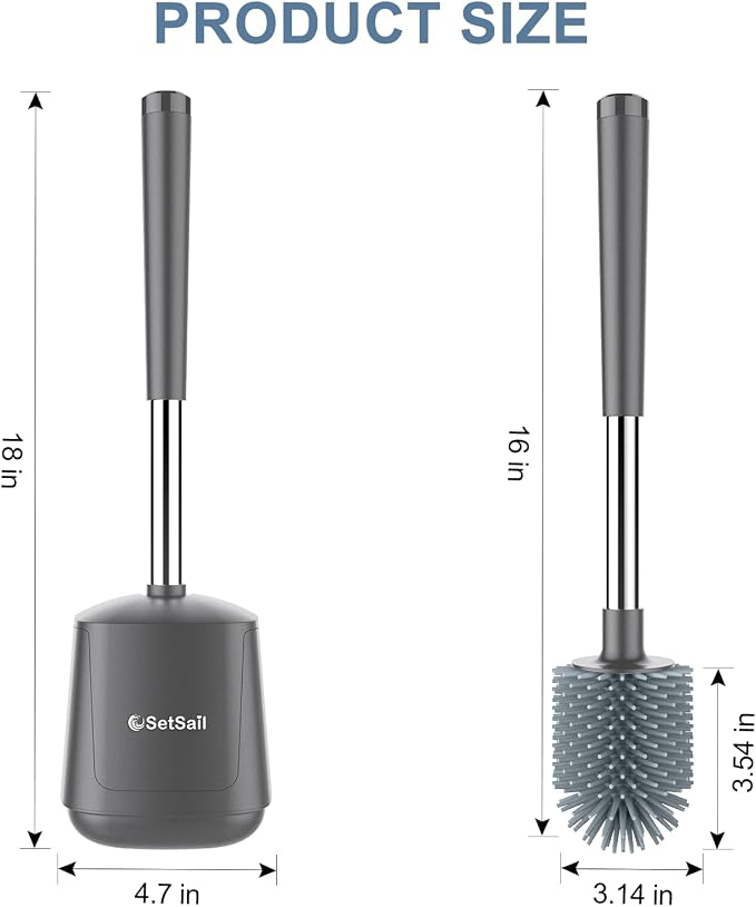 SetSail Silicone Toilet Bowl Brush and Holder Automatic Toilet Brushes - Image 2