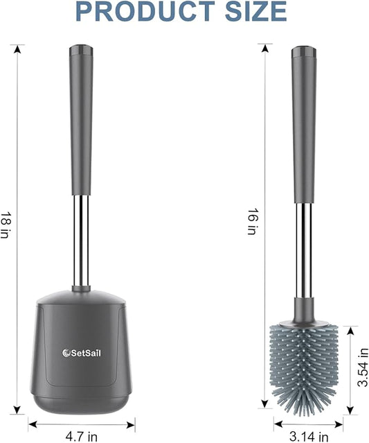 SetSail Silicone Toilet Bowl Brush and Holder Automatic Toilet Brushes - Image 2