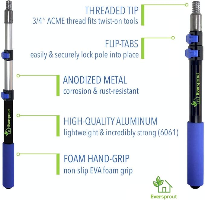 EVERSPROUT 8-10 Feet Standing Reach | 1.5-to-3 Foot Cobweb Duster and - Image 7