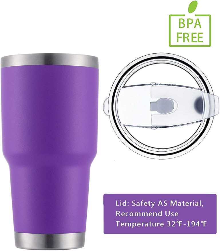 D·S 30oz Purple Tumbler Stainless Steel Double Wall Vacuum Insulated Mug - Image 4