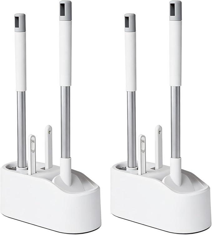 2 Pack Toilet Brush and Holder, Toilet Bowl Brush by LILAC
