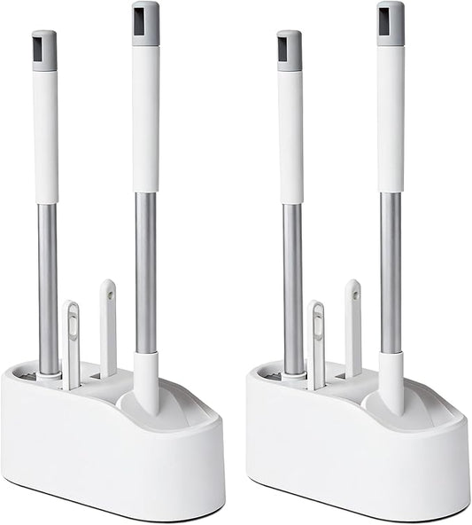2 Pack Toilet Brush and Holder, Toilet Bowl Brush by LILAC