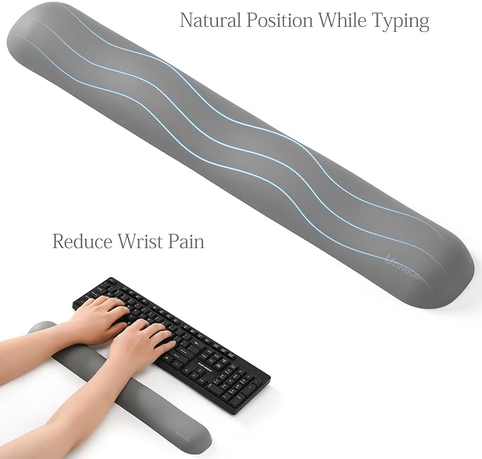 UnivoColors Design-Wave Keyboard Wrist Rest, Artificial Sheepskin+Memory - Image 6