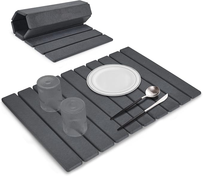 Large Stone Dish Drying Mats for Kitchen Counter, Drying Collapsible Dish by tdcokhe