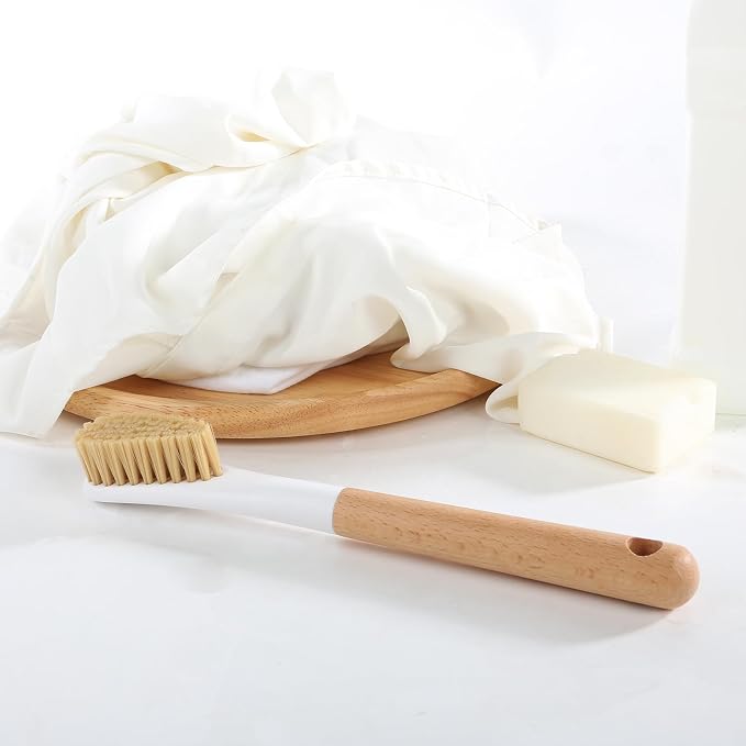 Wood Laundry Brush, OSCIOSS Laundry Stain Brush wth Long Handle and Soft Bristle - Image 7