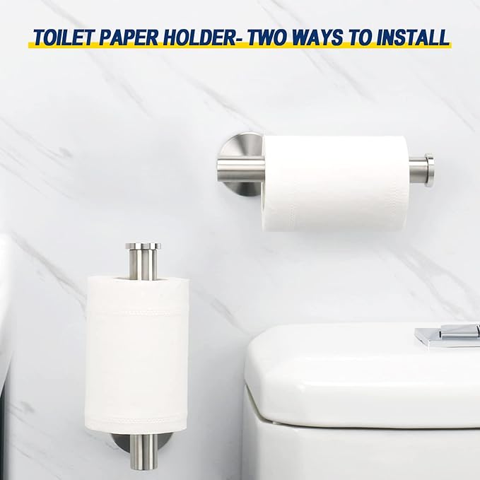 NearMoon Bath Toilet Paper Holder+ Hand Towel Holder, 2 Pieces Bathroom - Image 5