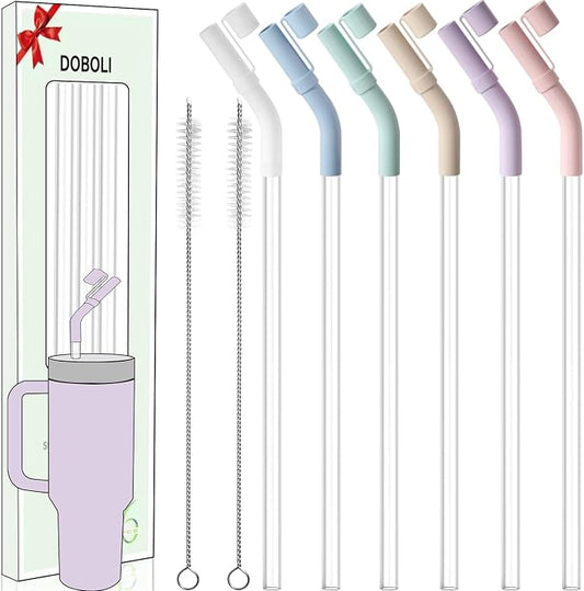Doboli 6 Pack Reusable Drinking Long Straws by Doboli