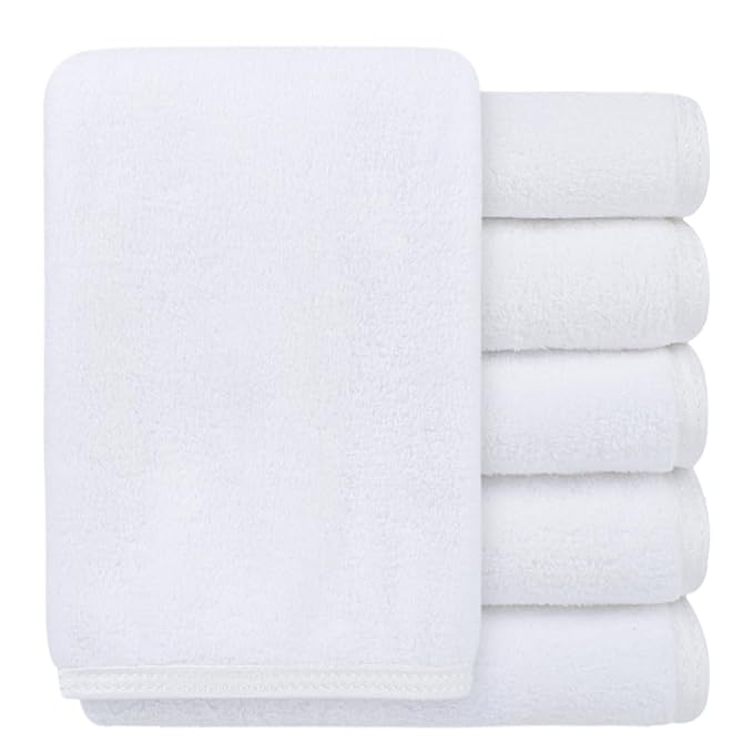 SINLAND Absorbent Coral Velvet Washcloth Ultra Soft Microfiber Face Towels 12 x by SINLAND