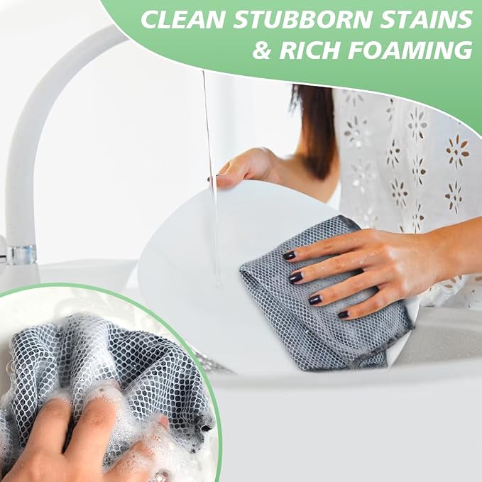 SINLAND Microfiber Dish Cloth Kitchen Washcloth Best Kitchen Cloths Cleaning - Image 5