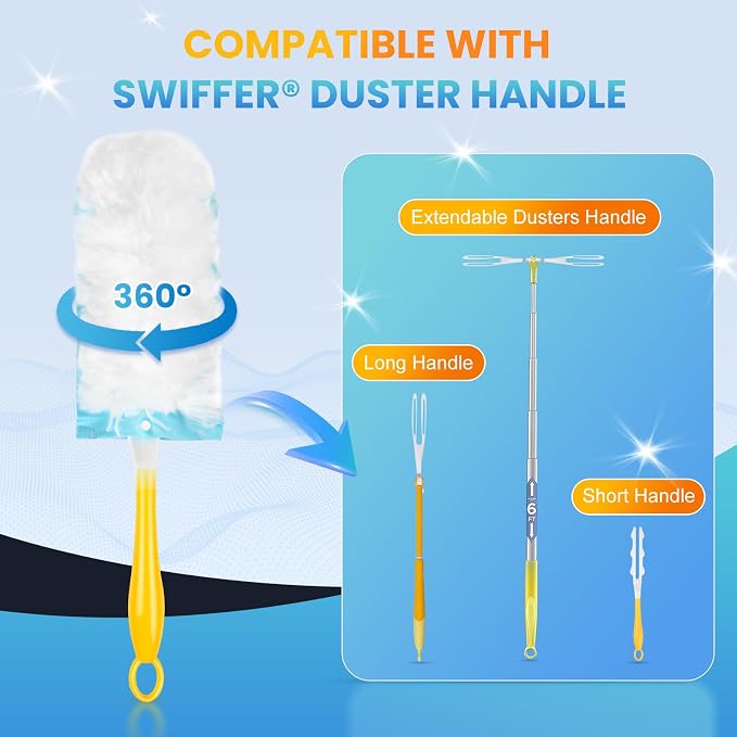 40 Pack Duster Refill for Swiffer® Duster, 360°Heavy Duty Duster Refills Kit - Image 2