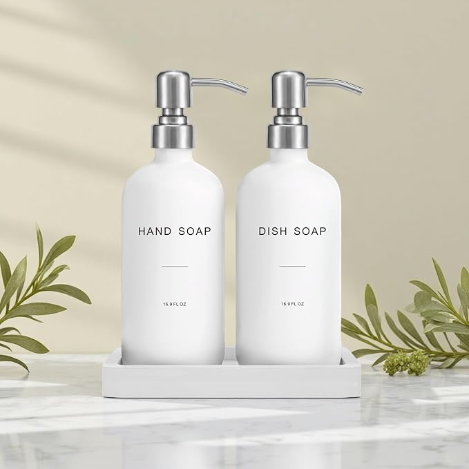White Soap Dispenser for Kitchen Sink, Dish and Hand Soap Dispenser - Image 5
