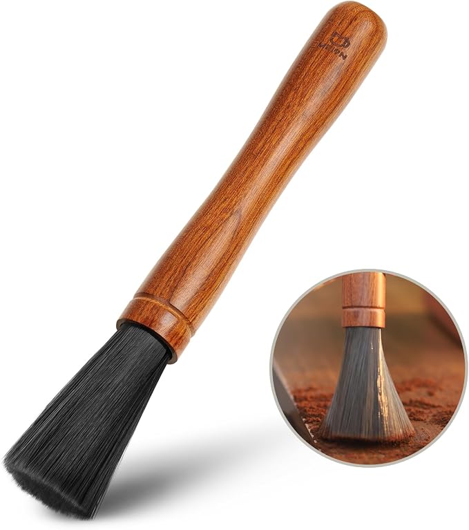 MEION Coffee Grinder Brush, Espresso Brush Tool, Mahogany Coffee Cleaning Brush by MEIONESPRESSOTOOLS