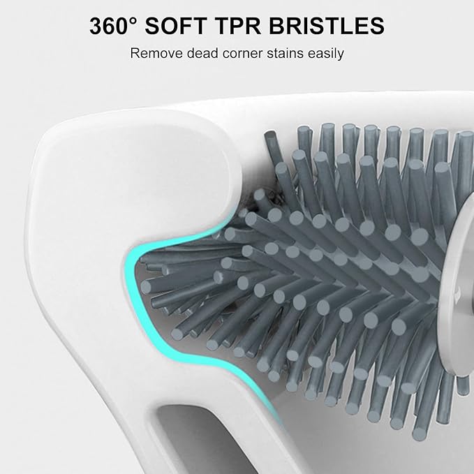 SetSail Silicone Toilet Bowl Brush and Holder Automatic Toilet Brushes - Image 6