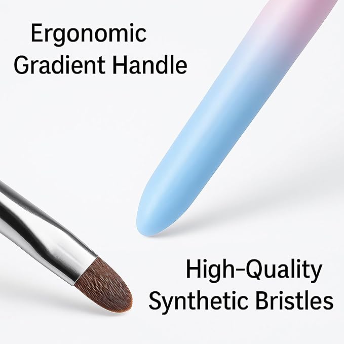 Nail Art Clean Up Brushes – 3pcs Flat, Angled & Oval Nail Brushes - Image 3