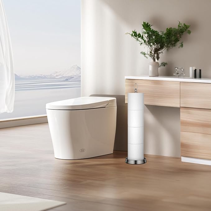 Heavy Weighted Toilet Paper Holder Free Standing Toilet Paper Storage，Spare - Image 6