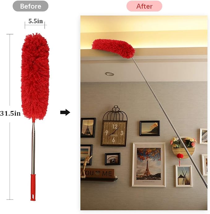 DELUX Microfiber Feather Duster Extendable Cobweb Duster - Image 3