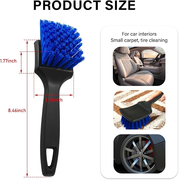 Car Carpet Cleaning Brush, Wheel Hub Scrub Brush Floor Mat Cleaning Brush - Image 2