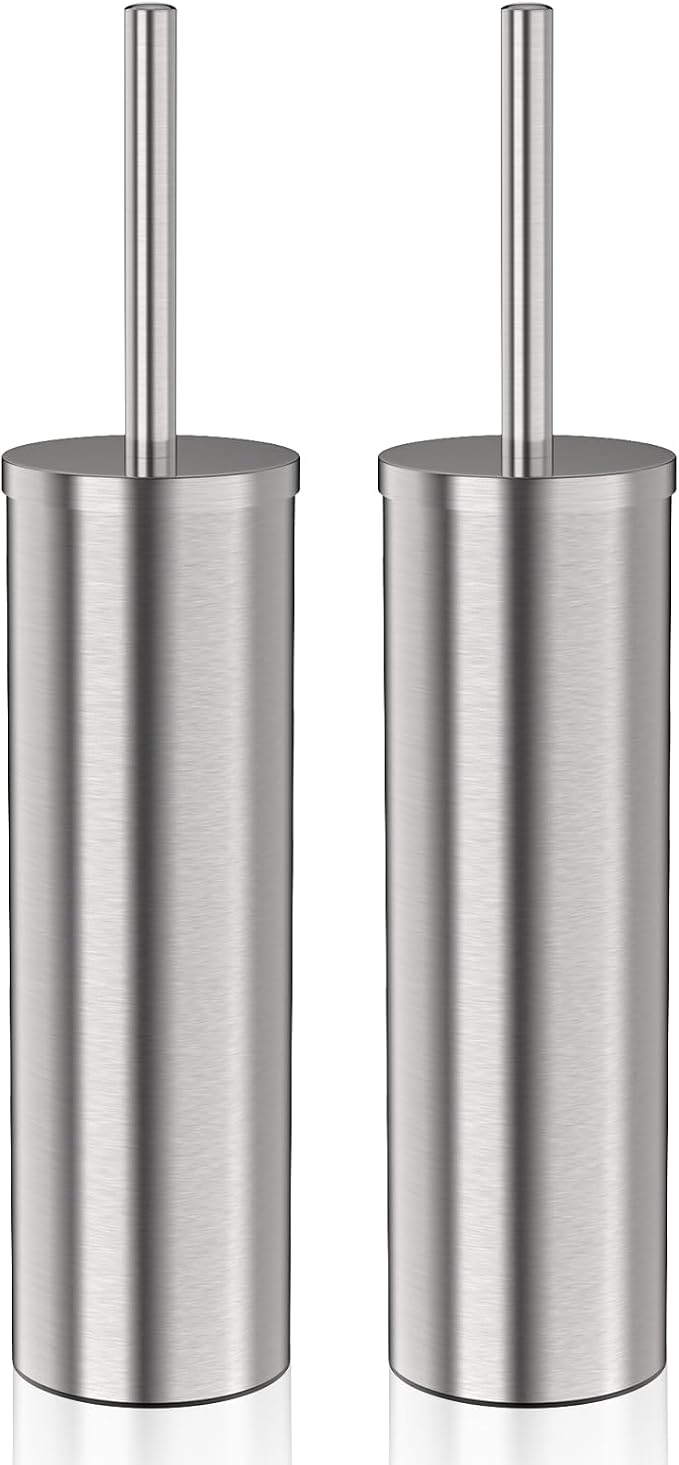 DOWRY Stainless Steel Freestanding Toilet Bowl Brush and Holder by DOWRY