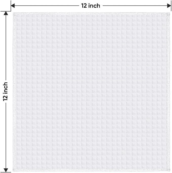HOMEXCEL Waffle Weave Microfiber Towel, 50 Pack Lint Free Bulk Cleaning Rags - Image 8