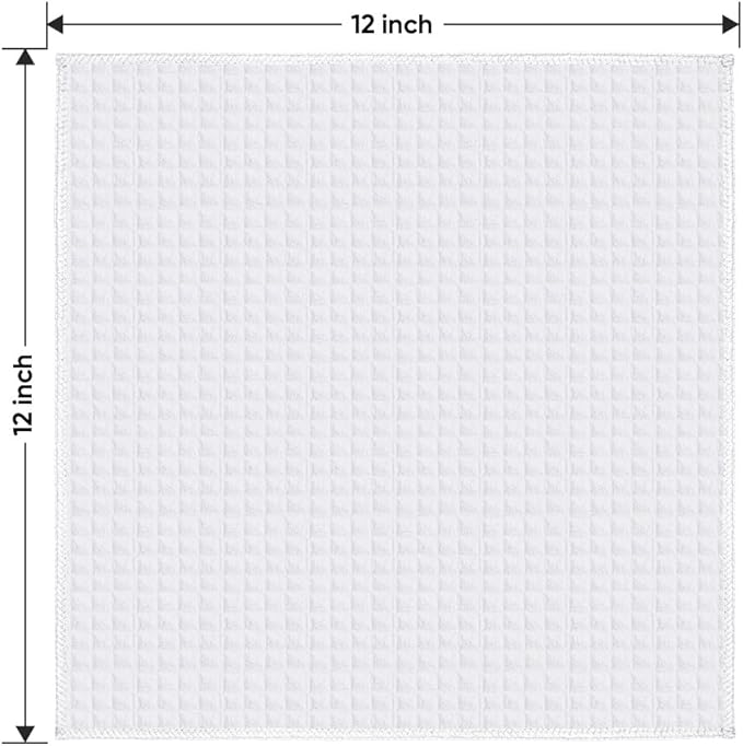 HOMEXCEL Waffle Weave Microfiber Towel, 10 Pack Lint Free Cleaning Rags - Image 8