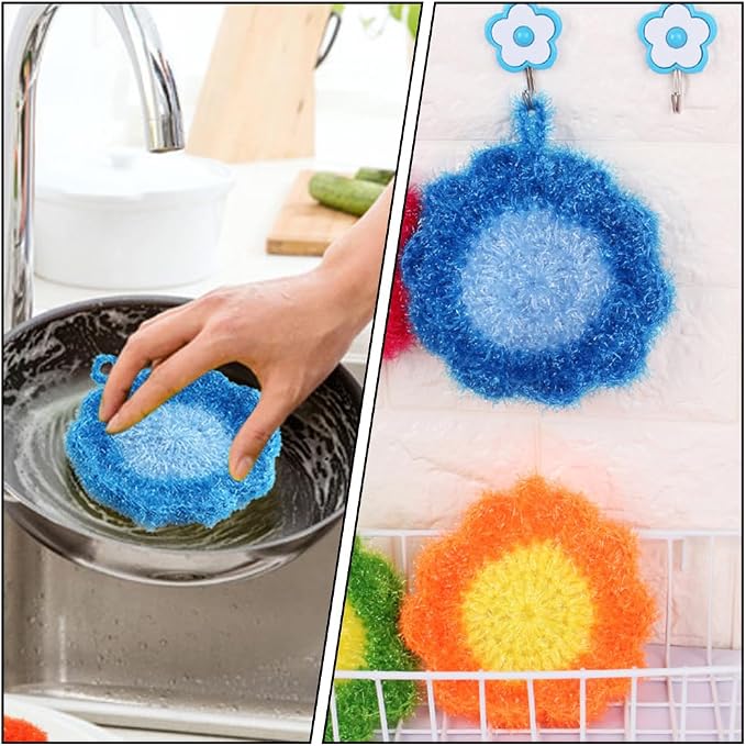 3Pcs Cute Flower Dish Scrubbers - Image 7